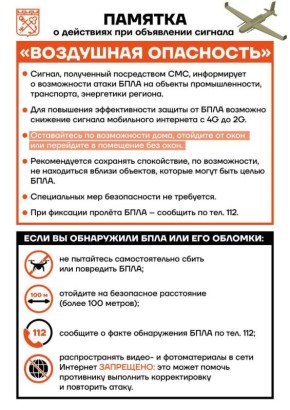 В воздушном пространстве Ленобласти объявлена опасность БПЛА