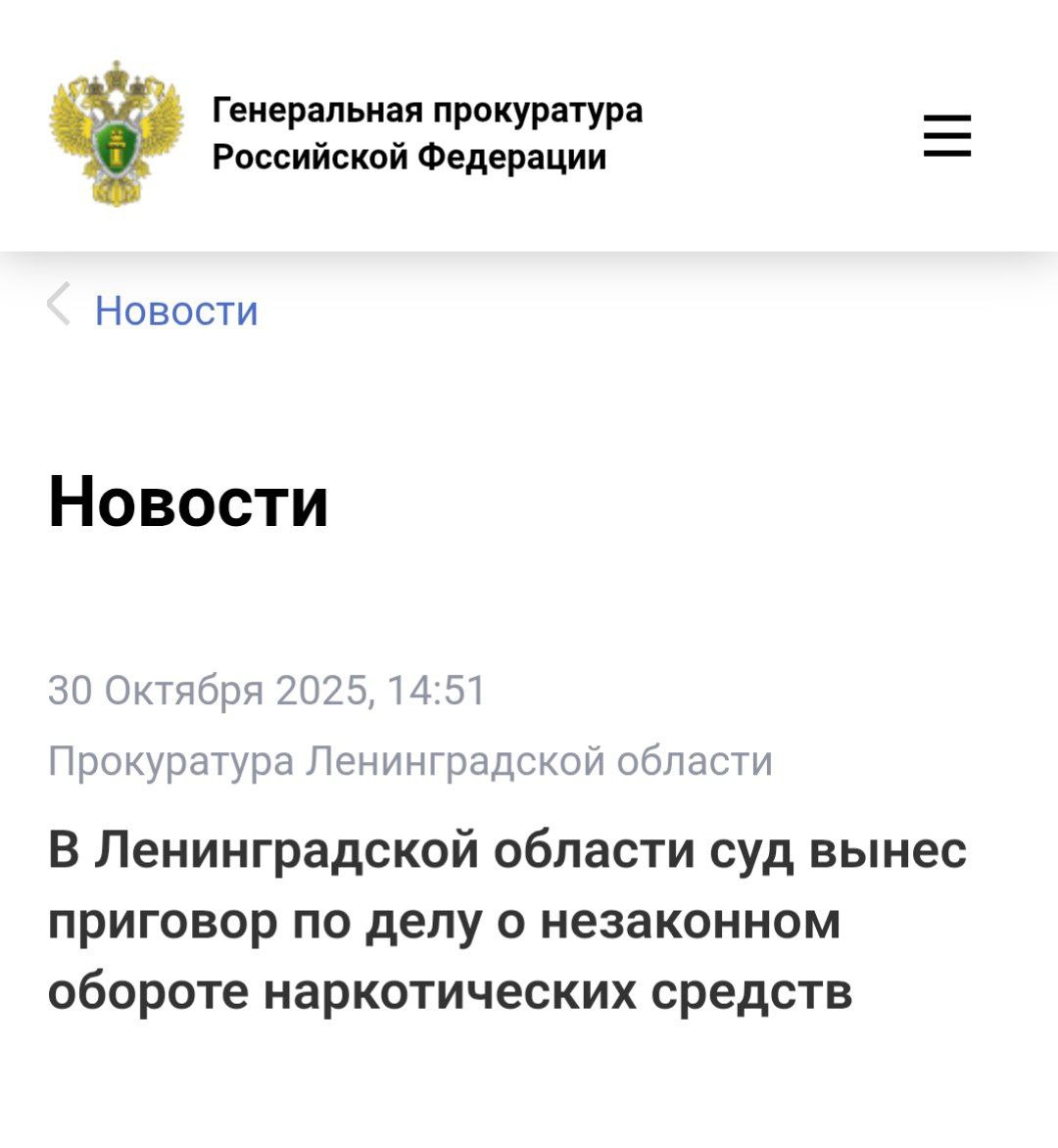В Ленинградской области суд вынес приговор по делу о незаконном обороте наркотических средств