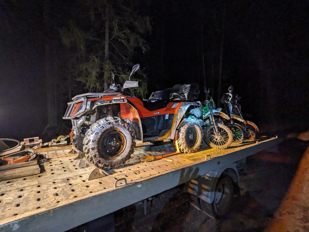 На ООПТ Ленобласти конфисковали мотоциклы и квадроциклы нарушителей На ООПТ Ленобласти конфисковали мотоциклы и квадроциклы нарушителей