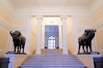 Статуи зубров вернулись в дом Пашкова после реставрации