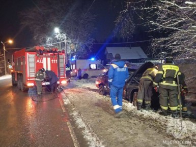 ДТП В ТОСНЕНСКОМ РАЙОНЕ. В районе посёлка Красный Бор Тосненского района водитель, не справившись с управлением, совершил столкновение с деревом