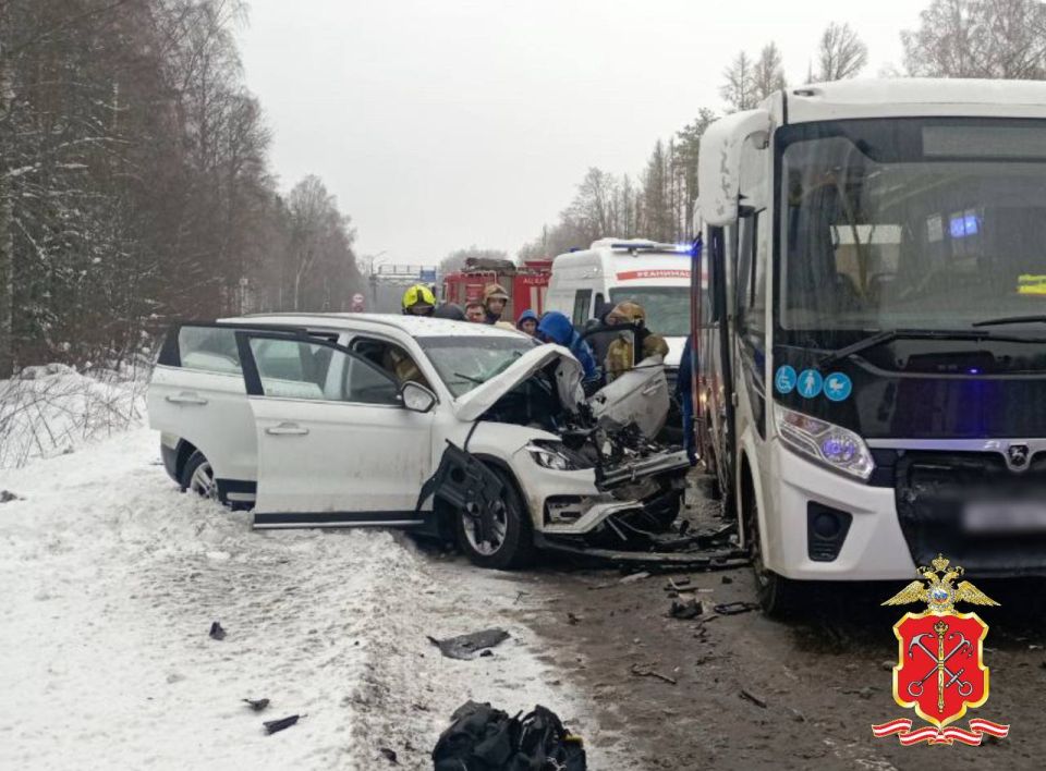 Полиция Ленинградской области проводит проверку по факту ДТП с участием автобуса и иномарки