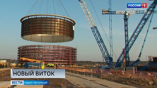 На ЛАЭС закончили монтаж внешней защитной оболочки реактора третьего энергоблока