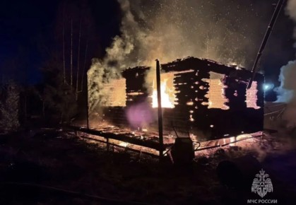 Частный дом дотла сгорел в Ленинградской области — один человек погиб и двое пострадали