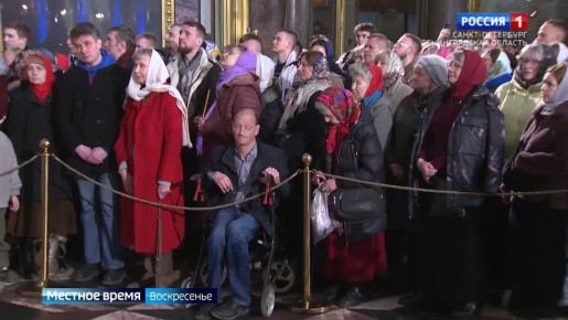 В Казанском кафедральном соборе прошло пасхальное богослужение