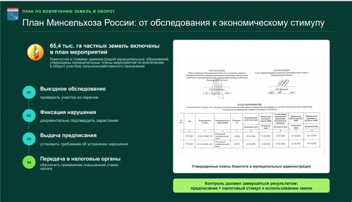 В Ленинградской области в четыре раза увеличили число проверок неиспользуемых сельхозземель В Ленинградской области в четыре раза увеличили число проверок неиспользуемых сельхозземель