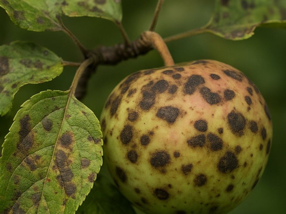 Как обработать яблоню от парши в ноябре